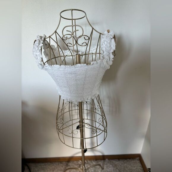 Princess Polly white smocked crop top with ruffle detail size 6 - Picture 11 of 11